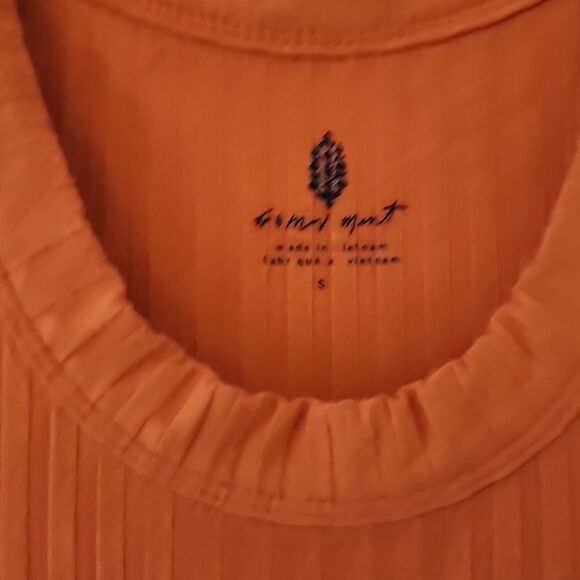 Free People Movement Vibrant Orange Ribbed Racer Tank Top S (Bx15) - Picture 2 of 6